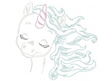 Stickdatei - Baby Unicorn LineArt 2